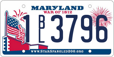MD license plate 1BL3796