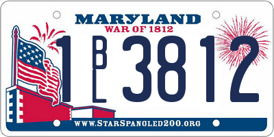 MD license plate 1BL3812