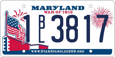 MD license plate 1BL3817