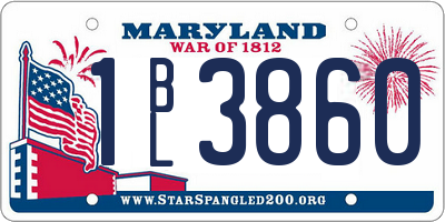 MD license plate 1BL3860