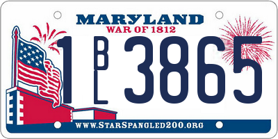 MD license plate 1BL3865