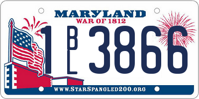 MD license plate 1BL3866