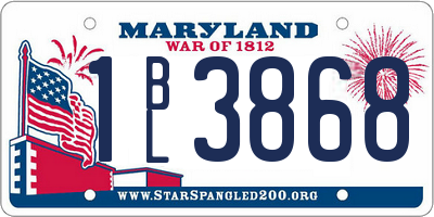 MD license plate 1BL3868