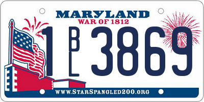 MD license plate 1BL3869