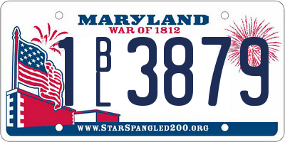 MD license plate 1BL3879