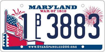 MD license plate 1BL3883