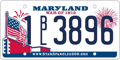 MD license plate 1BL3896