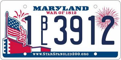 MD license plate 1BL3912