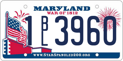 MD license plate 1BL3960