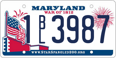 MD license plate 1BL3987