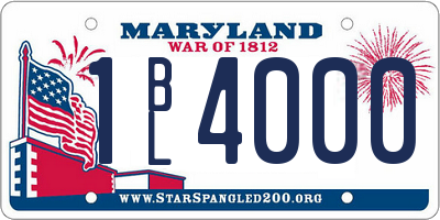 MD license plate 1BL4000
