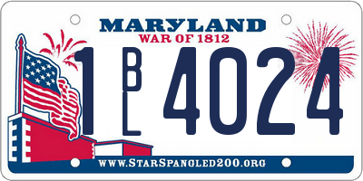 MD license plate 1BL4024
