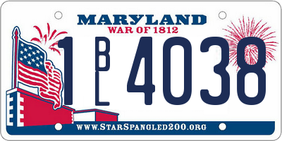 MD license plate 1BL4038