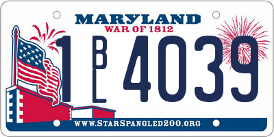 MD license plate 1BL4039