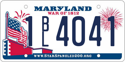 MD license plate 1BL4041
