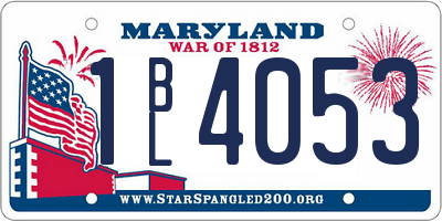MD license plate 1BL4053