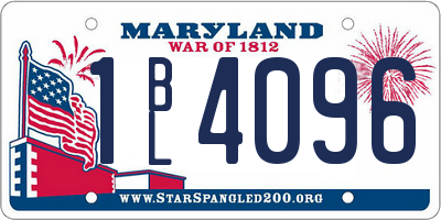 MD license plate 1BL4096