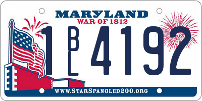 MD license plate 1BL4192