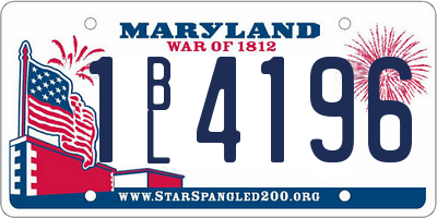 MD license plate 1BL4196