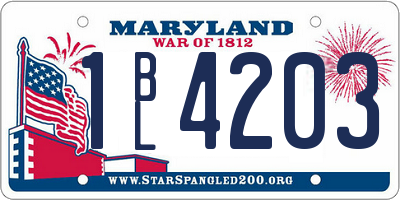 MD license plate 1BL4203
