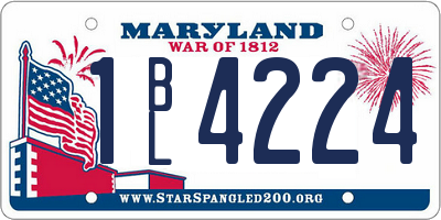 MD license plate 1BL4224