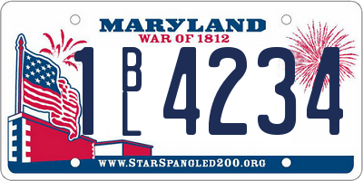 MD license plate 1BL4234