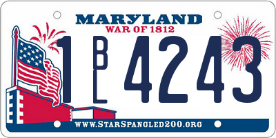 MD license plate 1BL4243