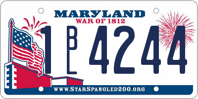 MD license plate 1BL4244