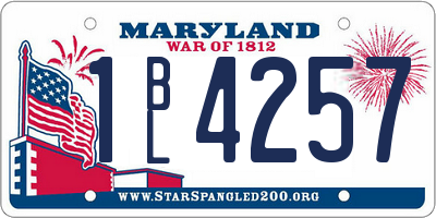 MD license plate 1BL4257