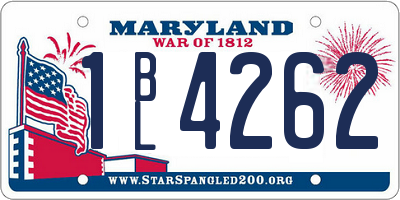 MD license plate 1BL4262