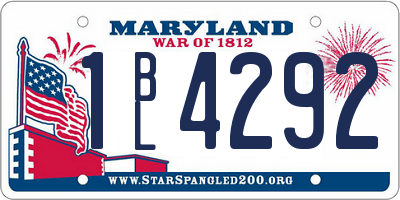 MD license plate 1BL4292