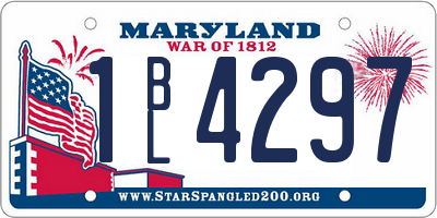 MD license plate 1BL4297