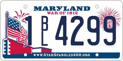 MD license plate 1BL4299