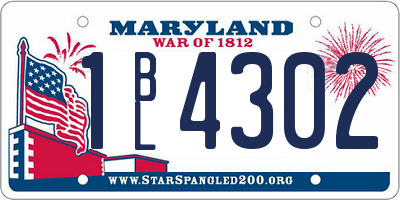 MD license plate 1BL4302