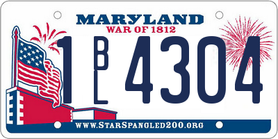 MD license plate 1BL4304