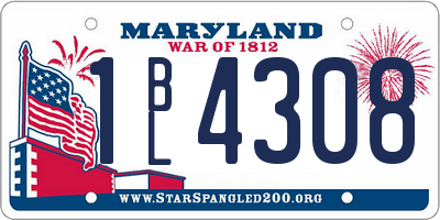 MD license plate 1BL4308
