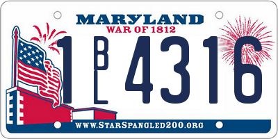 MD license plate 1BL4316
