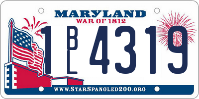 MD license plate 1BL4319