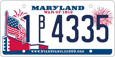 MD license plate 1BL4335