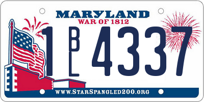 MD license plate 1BL4337