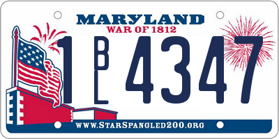 MD license plate 1BL4347