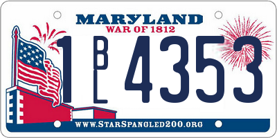 MD license plate 1BL4353