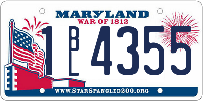 MD license plate 1BL4355