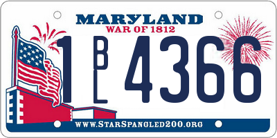 MD license plate 1BL4366