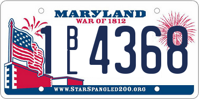 MD license plate 1BL4368