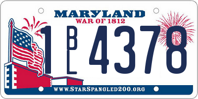 MD license plate 1BL4378