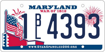 MD license plate 1BL4393