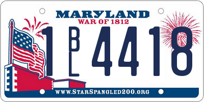 MD license plate 1BL4418