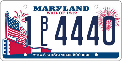 MD license plate 1BL4440