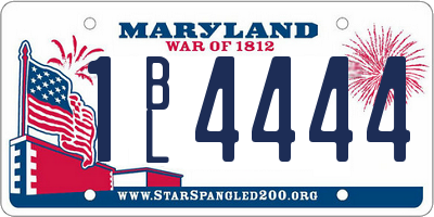 MD license plate 1BL4444